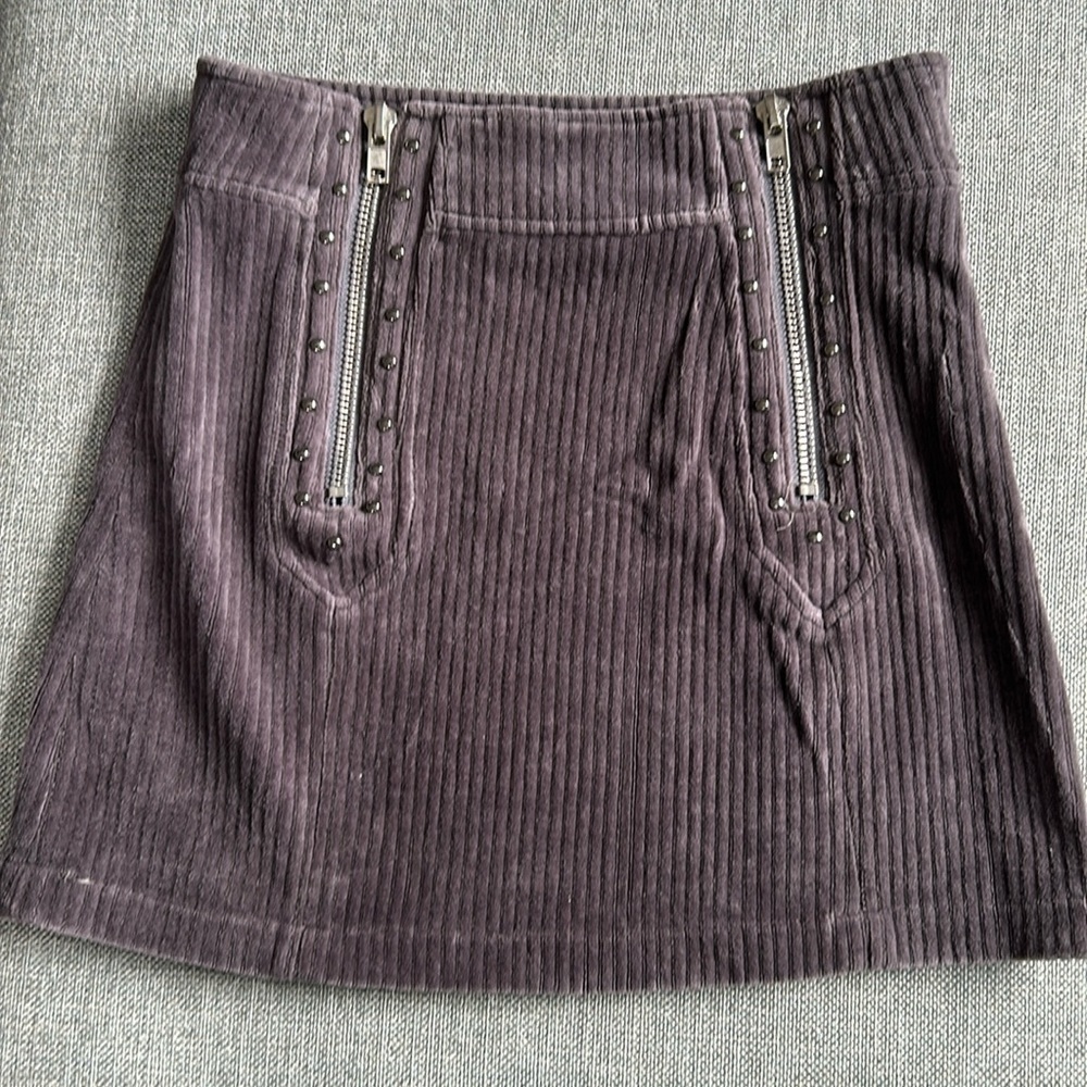 POL gray corduroy moto skirt size S